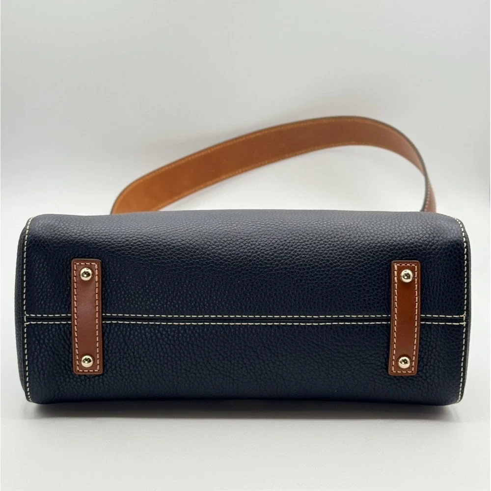 Dooney Bourke Midnight Blue Pebble Leather Large Raina Hobo Shoulder Bag Purse